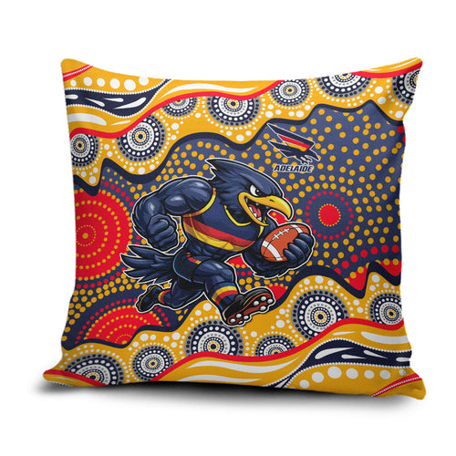 Adelaide Crows Pillow Cover Aboriginal Dot Pattern - Football Mascot Heritage Pride