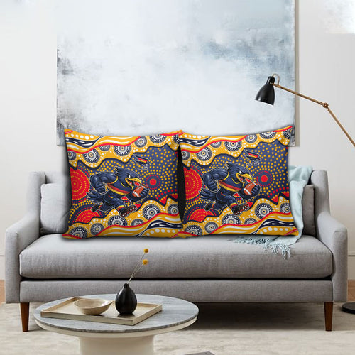 Adelaide Crows Pillow Cover Aboriginal Dot Pattern - Football Mascot Heritage Pride