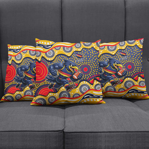Adelaide Crows Pillow Cover Aboriginal Dot Pattern - Football Mascot Heritage Pride