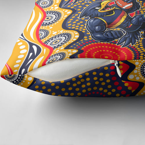 Adelaide Crows Pillow Cover Aboriginal Dot Pattern - Football Mascot Heritage Pride