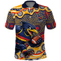 Adelaide Crows Polo Shirt Aboriginal Dot Pattern - Football Mascot Heritage Pride