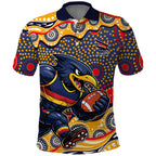Adelaide Crows Polo Shirt Aboriginal Dot Pattern - Football Mascot Heritage Pride
