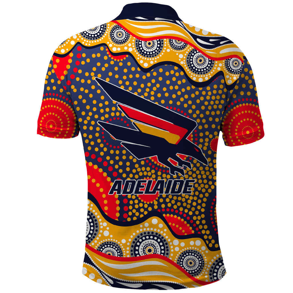 Adelaide Crows Polo Shirt Aboriginal Dot Pattern - Football Mascot Heritage Pride