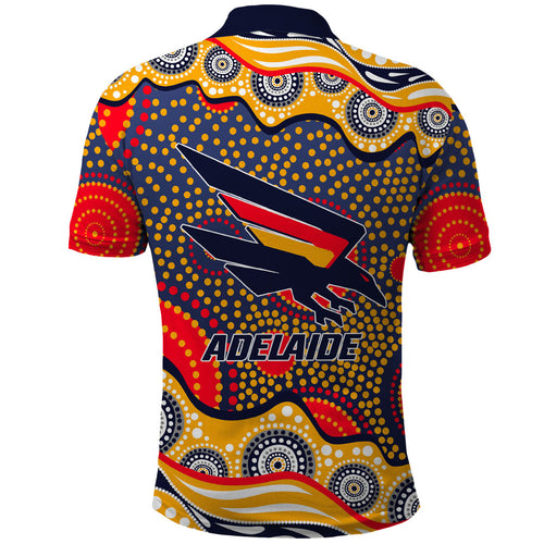 Adelaide Crows Polo Shirt Aboriginal Dot Pattern - Football Mascot Heritage Pride