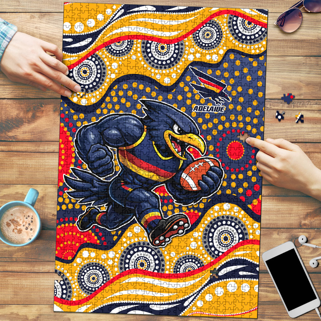 Adelaide Crows Puzzle Aboriginal Dot Pattern - Football Mascot Heritage Pride