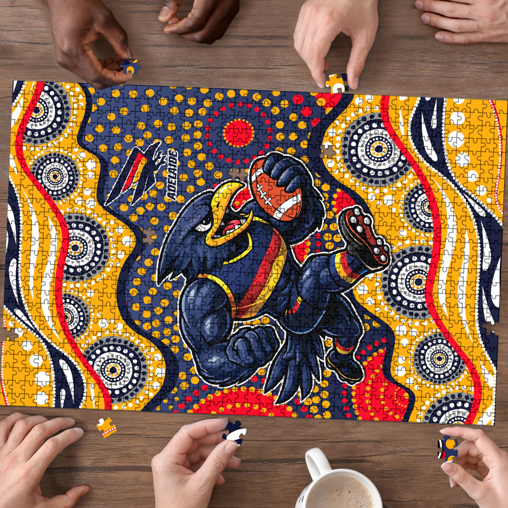 Adelaide Crows Puzzle Aboriginal Dot Pattern - Football Mascot Heritage Pride