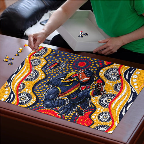 Adelaide Crows Puzzle Aboriginal Dot Pattern - Football Mascot Heritage Pride