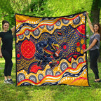 Adelaide Crows Quilt Aboriginal Dot Pattern - Football Mascot Heritage Pride