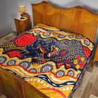 Adelaide Crows Quilt Aboriginal Dot Pattern - Football Mascot Heritage Pride