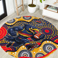 Adelaide Crows Round Carpet Aboriginal Dot Pattern - Football Mascot Heritage Pride