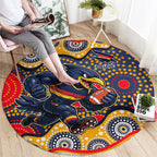 Adelaide Crows Round Carpet Aboriginal Dot Pattern - Football Mascot Heritage Pride