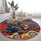 Adelaide Crows Round Carpet Aboriginal Dot Pattern - Football Mascot Heritage Pride
