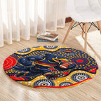 Adelaide Crows Round Carpet Aboriginal Dot Pattern - Football Mascot Heritage Pride