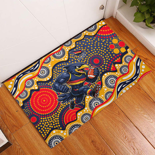Adelaide Crows Rubber Doormat Aboriginal Dot Pattern - Football Mascot Heritage Pride