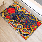 Adelaide Crows Rubber Doormat Aboriginal Dot Pattern - Football Mascot Heritage Pride