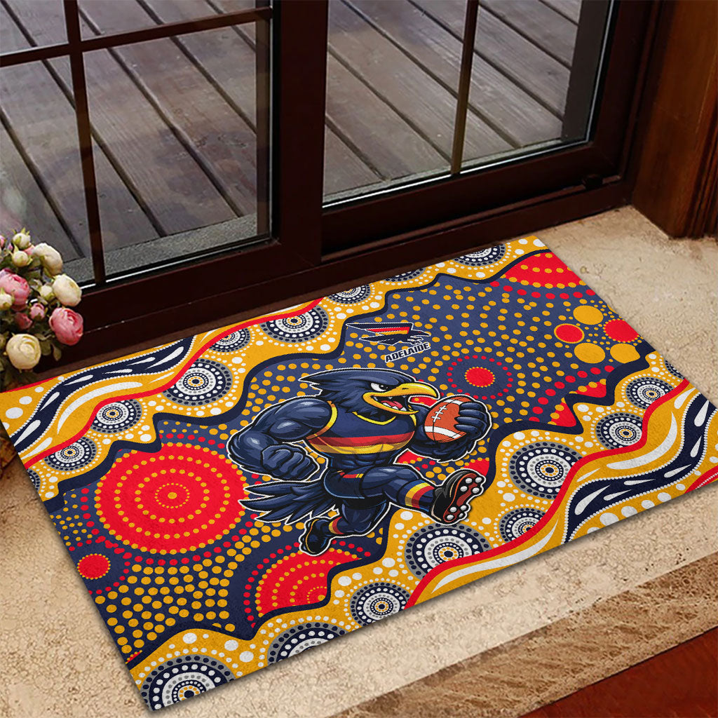 Adelaide Crows Rubber Doormat Aboriginal Dot Pattern - Football Mascot Heritage Pride