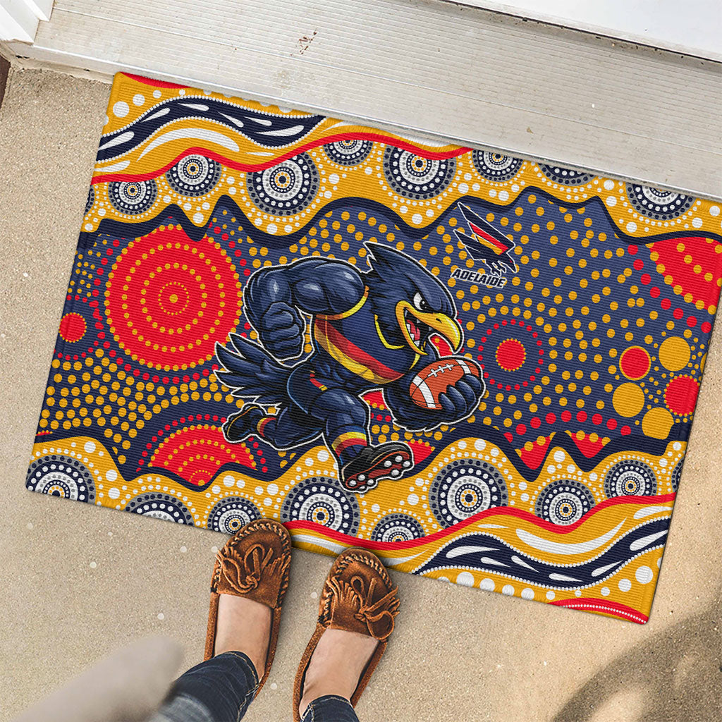Adelaide Crows Rubber Doormat Aboriginal Dot Pattern - Football Mascot Heritage Pride