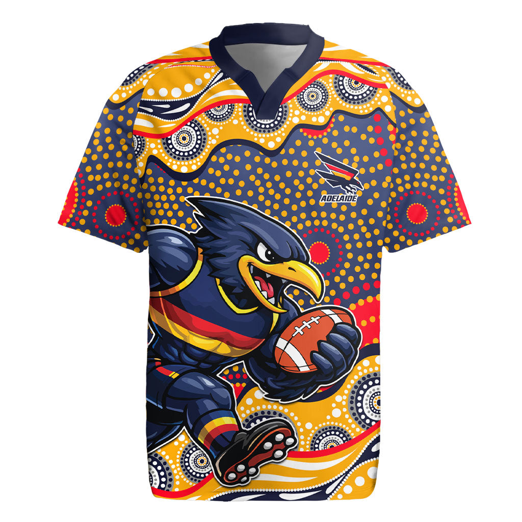 Adelaide Crows Rugby Jersey Aboriginal Dot Pattern - Football Mascot Heritage Pride