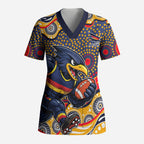 Adelaide Crows Scrub Top Aboriginal Dot Pattern - Football Mascot Heritage Pride