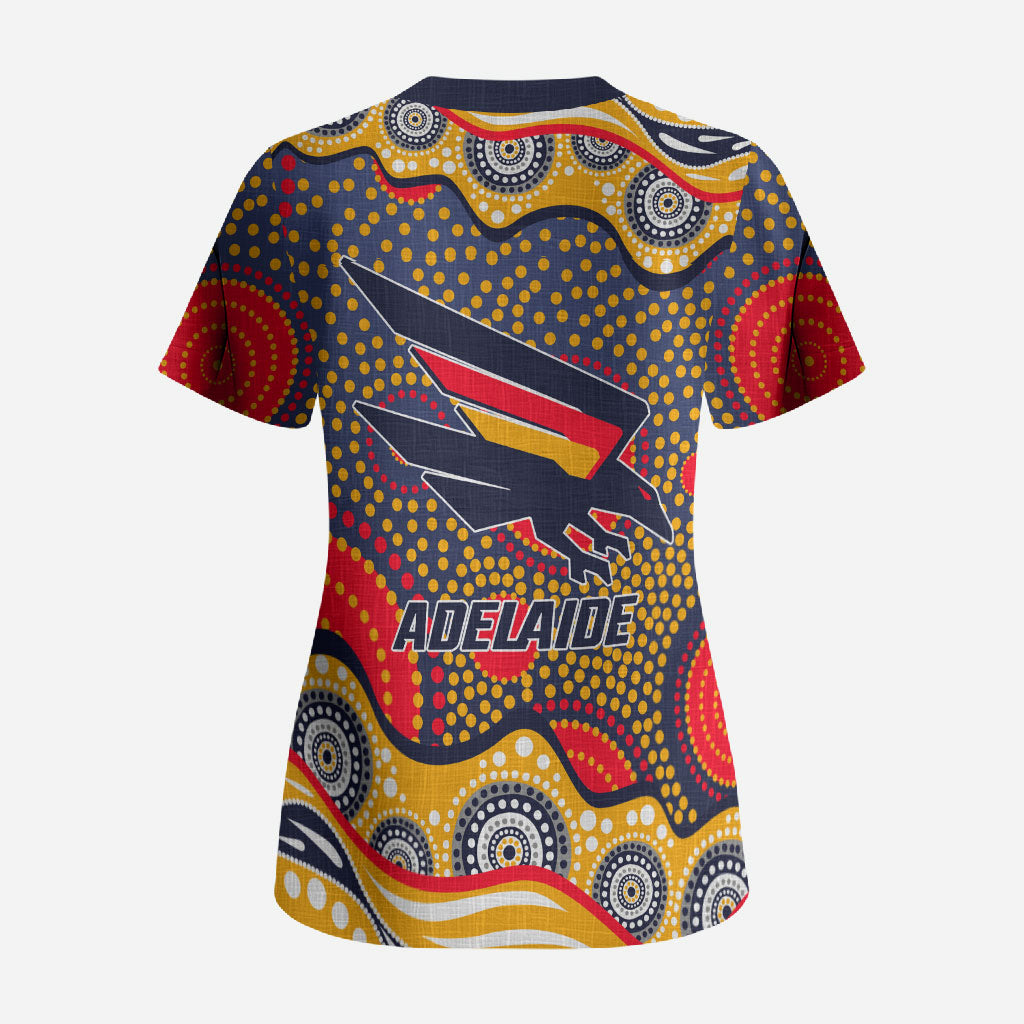 Adelaide Crows Scrub Top Aboriginal Dot Pattern - Football Mascot Heritage Pride