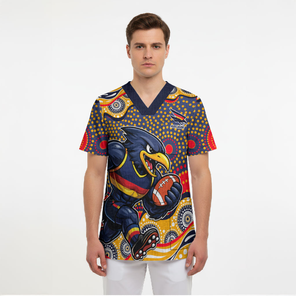 Adelaide Crows Scrub Top Aboriginal Dot Pattern - Football Mascot Heritage Pride