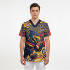 Adelaide Crows Scrub Top Aboriginal Dot Pattern - Football Mascot Heritage Pride