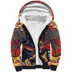 Adelaide Crows Sherpa Hoodie Aboriginal Dot Pattern - Football Mascot Heritage Pride
