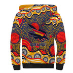 Adelaide Crows Sherpa Hoodie Aboriginal Dot Pattern - Football Mascot Heritage Pride