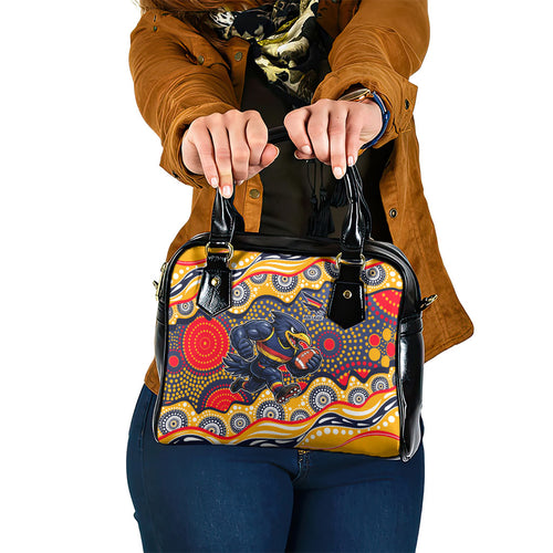 Adelaide Crows Shoulder Handbag Aboriginal Dot Pattern - Football Mascot Heritage Pride