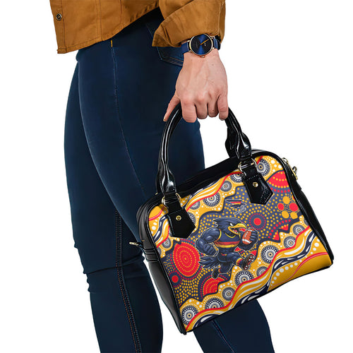 Adelaide Crows Shoulder Handbag Aboriginal Dot Pattern - Football Mascot Heritage Pride