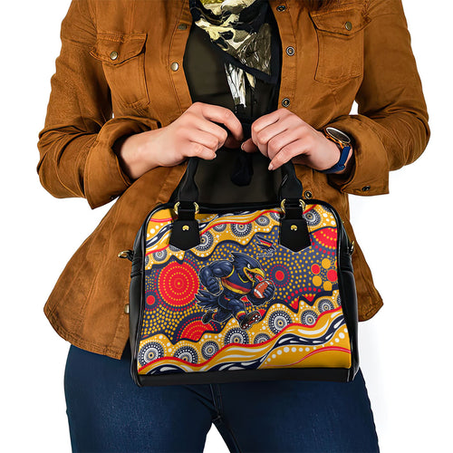 Adelaide Crows Shoulder Handbag Aboriginal Dot Pattern - Football Mascot Heritage Pride