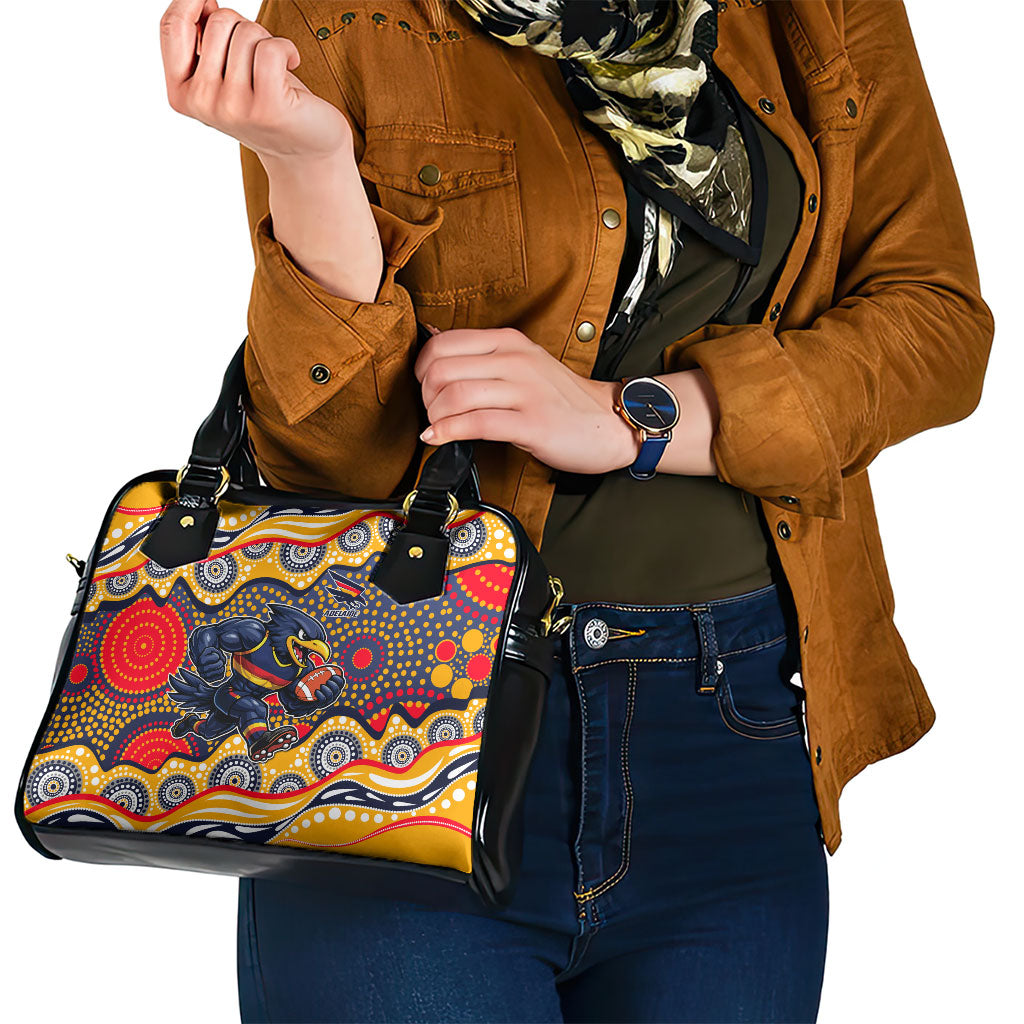Adelaide Crows Shoulder Handbag Aboriginal Dot Pattern - Football Mascot Heritage Pride