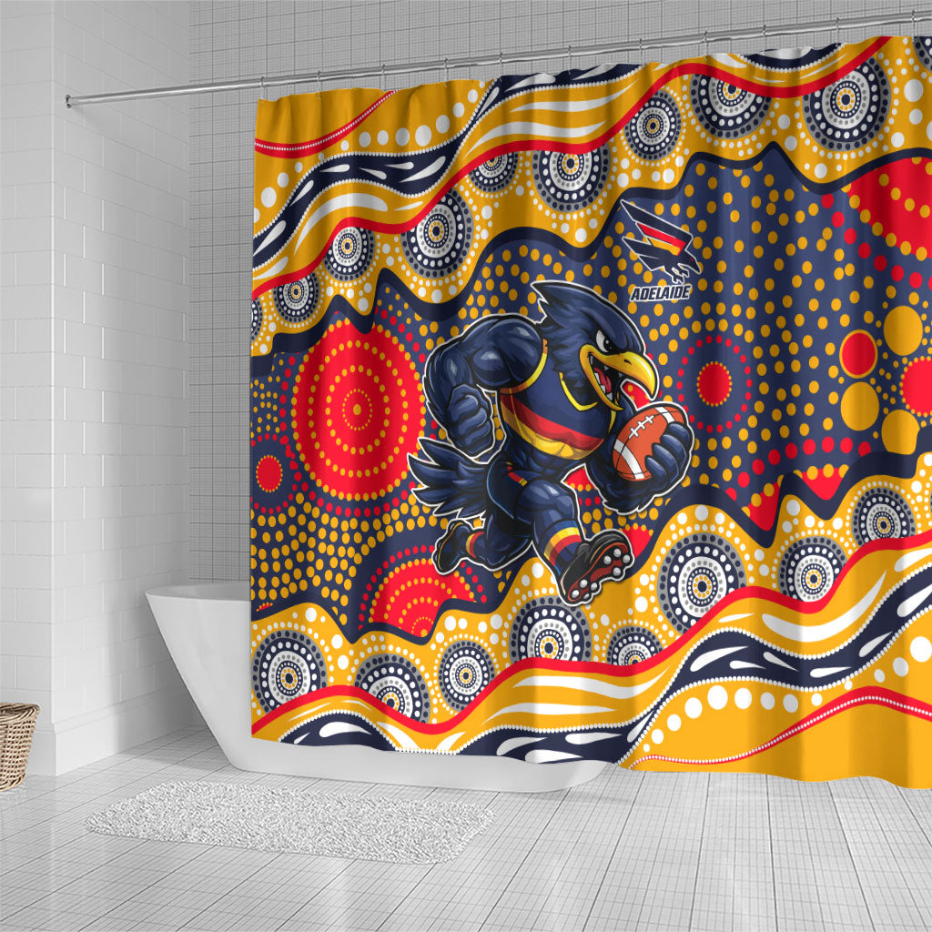Adelaide Crows Shower Curtain Aboriginal Dot Pattern - Football Mascot Heritage Pride