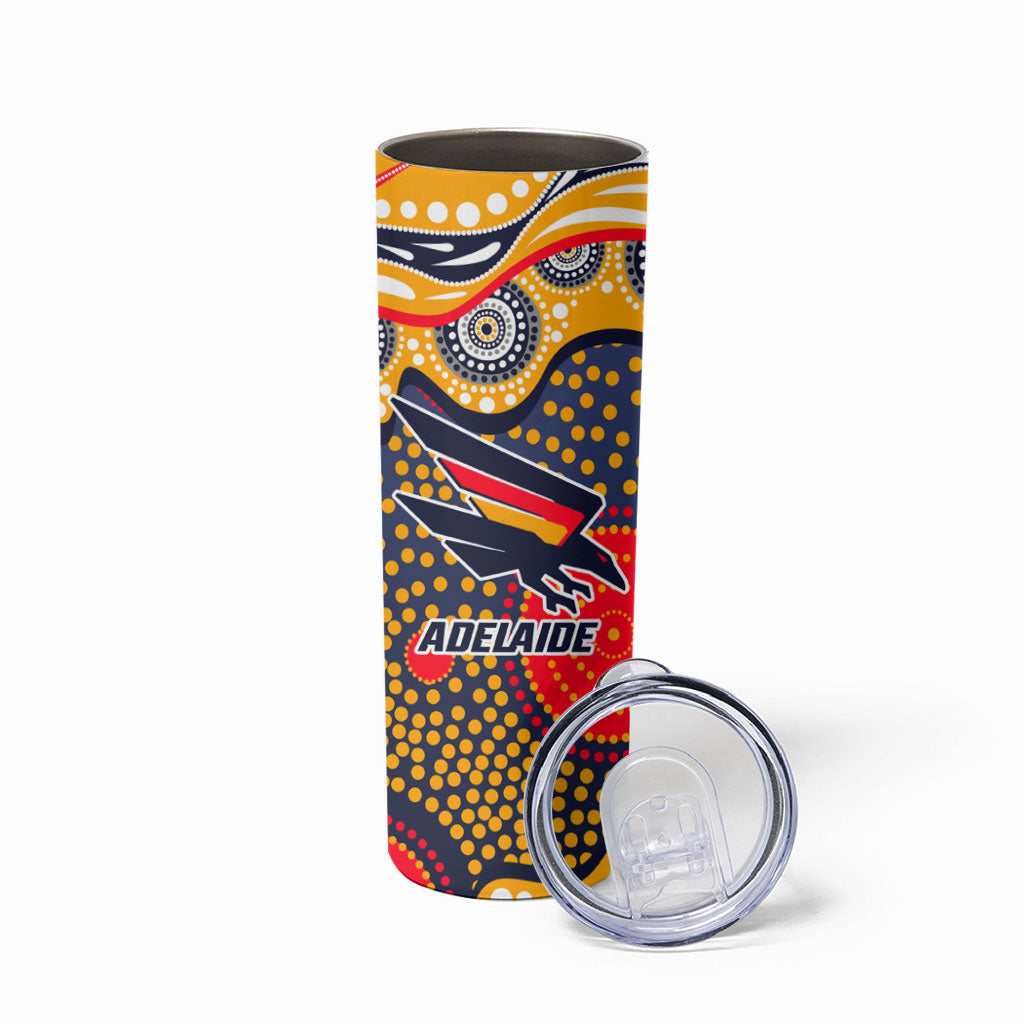 Adelaide Crows Skinny Tumbler Aboriginal Dot Pattern - Football Mascot Heritage Pride