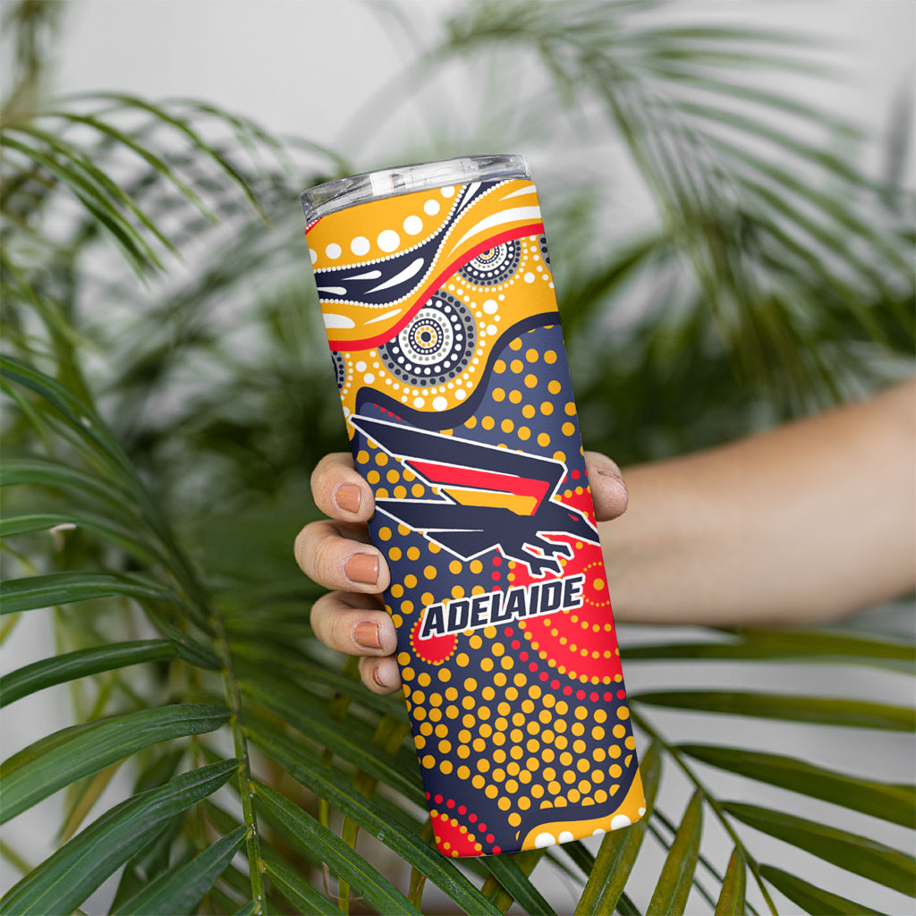 Adelaide Crows Skinny Tumbler Aboriginal Dot Pattern - Football Mascot Heritage Pride