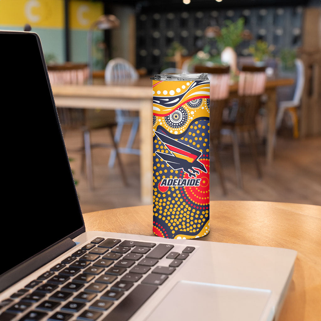 Adelaide Crows Skinny Tumbler Aboriginal Dot Pattern - Football Mascot Heritage Pride