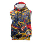 Adelaide Crows Sleeveless Hoodie Aboriginal Dot Pattern - Football Mascot Heritage Pride