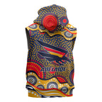 Adelaide Crows Sleeveless Hoodie Aboriginal Dot Pattern - Football Mascot Heritage Pride