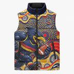 Adelaide Crows Sleeveless Puffer Jacket Aboriginal Dot Pattern - Football Mascot Heritage Pride