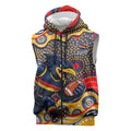 Adelaide Crows Sleeveless Zip Hoodie Aboriginal Dot Pattern - Football Mascot Heritage Pride