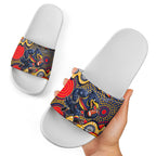 Adelaide Crows Slide Sandals Aboriginal Dot Pattern - Football Mascot Heritage Pride
