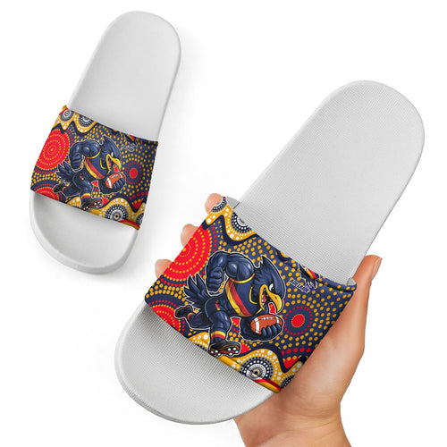 Adelaide Crows Slide Sandals Aboriginal Dot Pattern - Football Mascot Heritage Pride