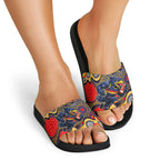 Adelaide Crows Slide Sandals Aboriginal Dot Pattern - Football Mascot Heritage Pride