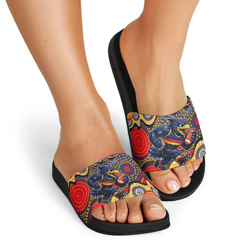 Adelaide Crows Slide Sandals Aboriginal Dot Pattern - Football Mascot Heritage Pride