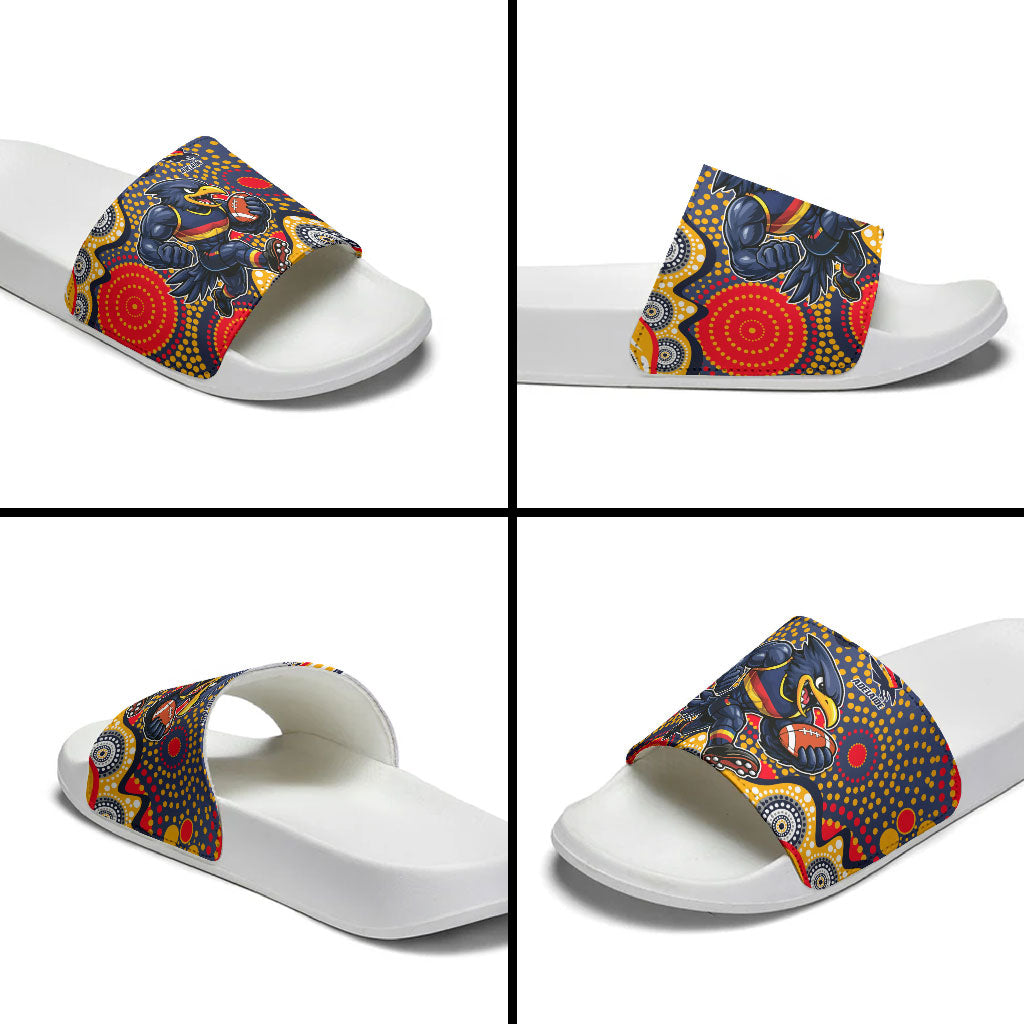 Adelaide Crows Slide Sandals Aboriginal Dot Pattern - Football Mascot Heritage Pride