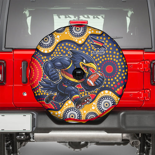 Adelaide Crows Spare Tire Cover Aboriginal Dot Pattern - Football Mascot Heritage Pride