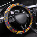 Adelaide Crows Steering Wheel Cover Aboriginal Dot Pattern - Football Mascot Heritage Pride
