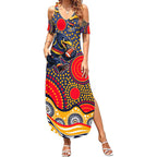 Adelaide Crows Summer Maxi Dress Aboriginal Dot Pattern - Football Mascot Heritage Pride