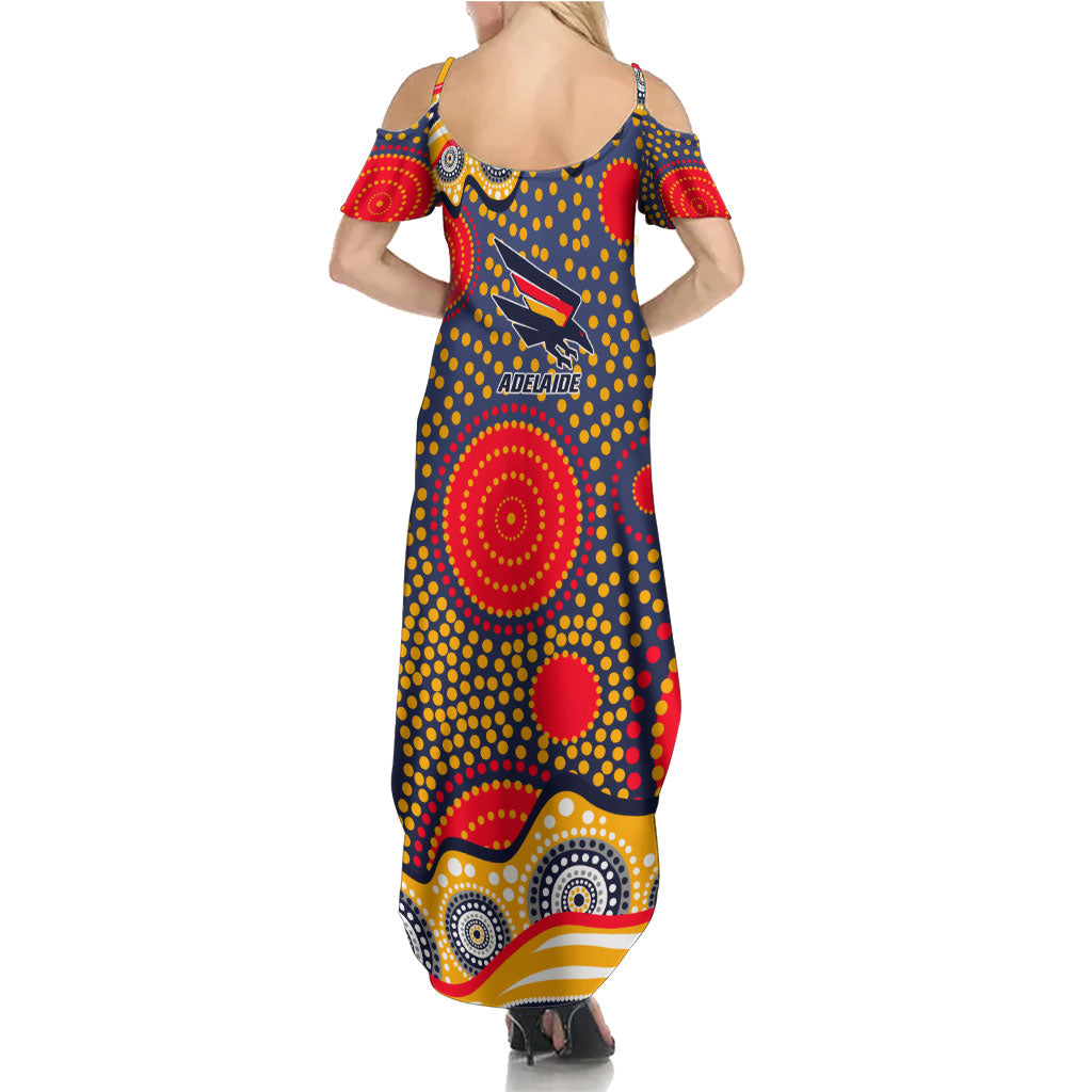 Adelaide Crows Summer Maxi Dress Aboriginal Dot Pattern - Football Mascot Heritage Pride