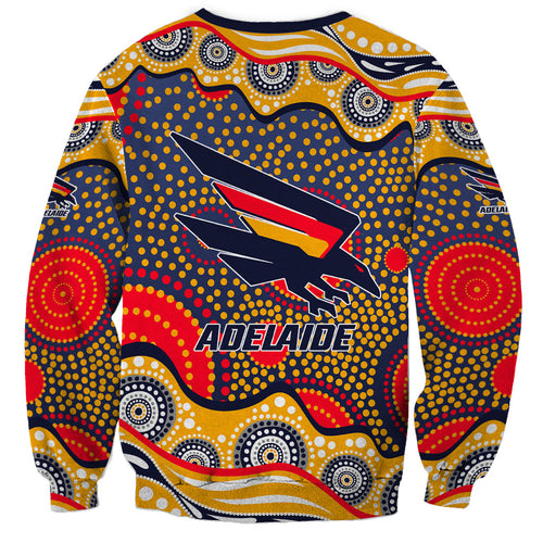 Adelaide Crows Sweatshirt Aboriginal Dot Pattern - Football Mascot Heritage Pride